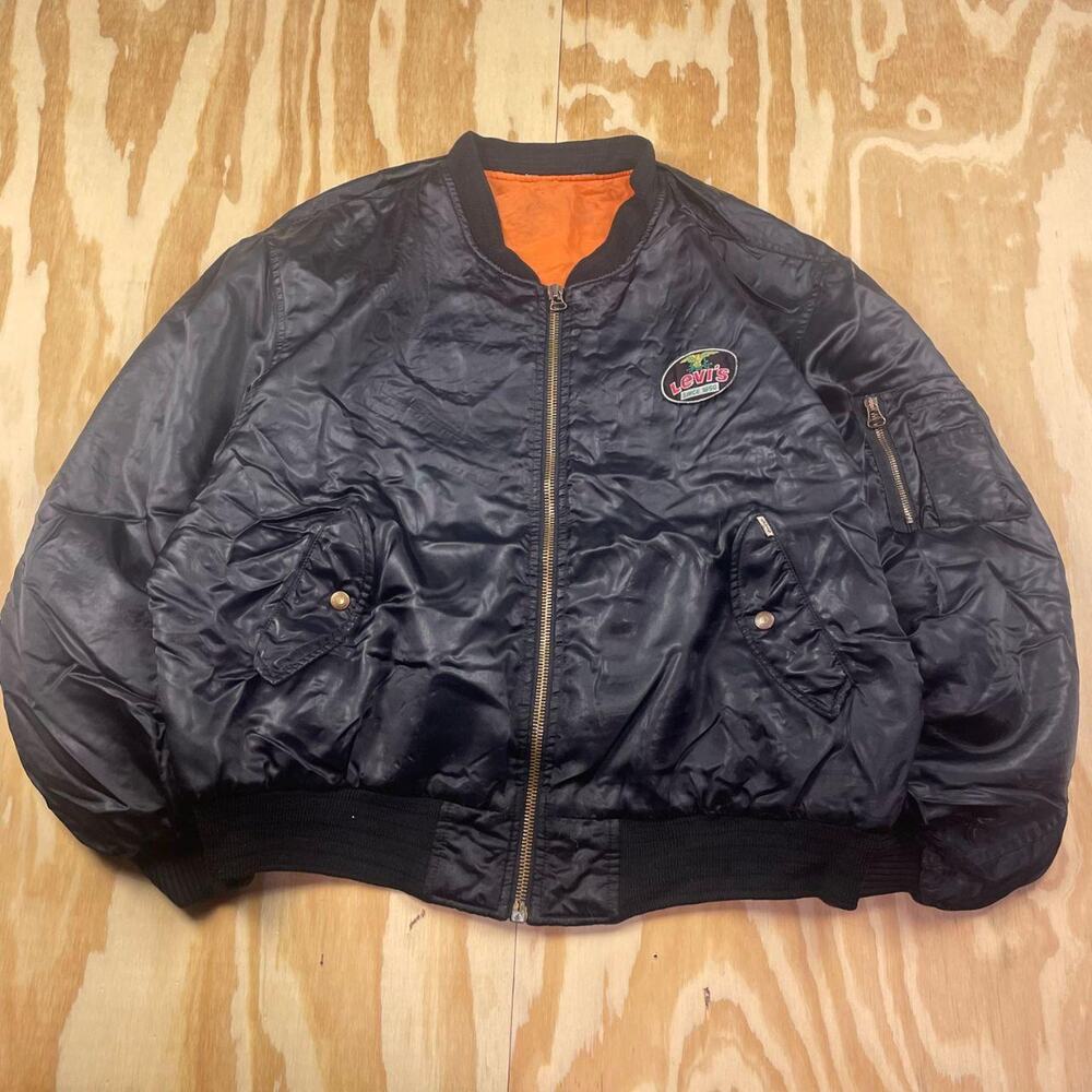 Levi’s MA-1 Bomber Jacket – Black Satin – Men’s XXL